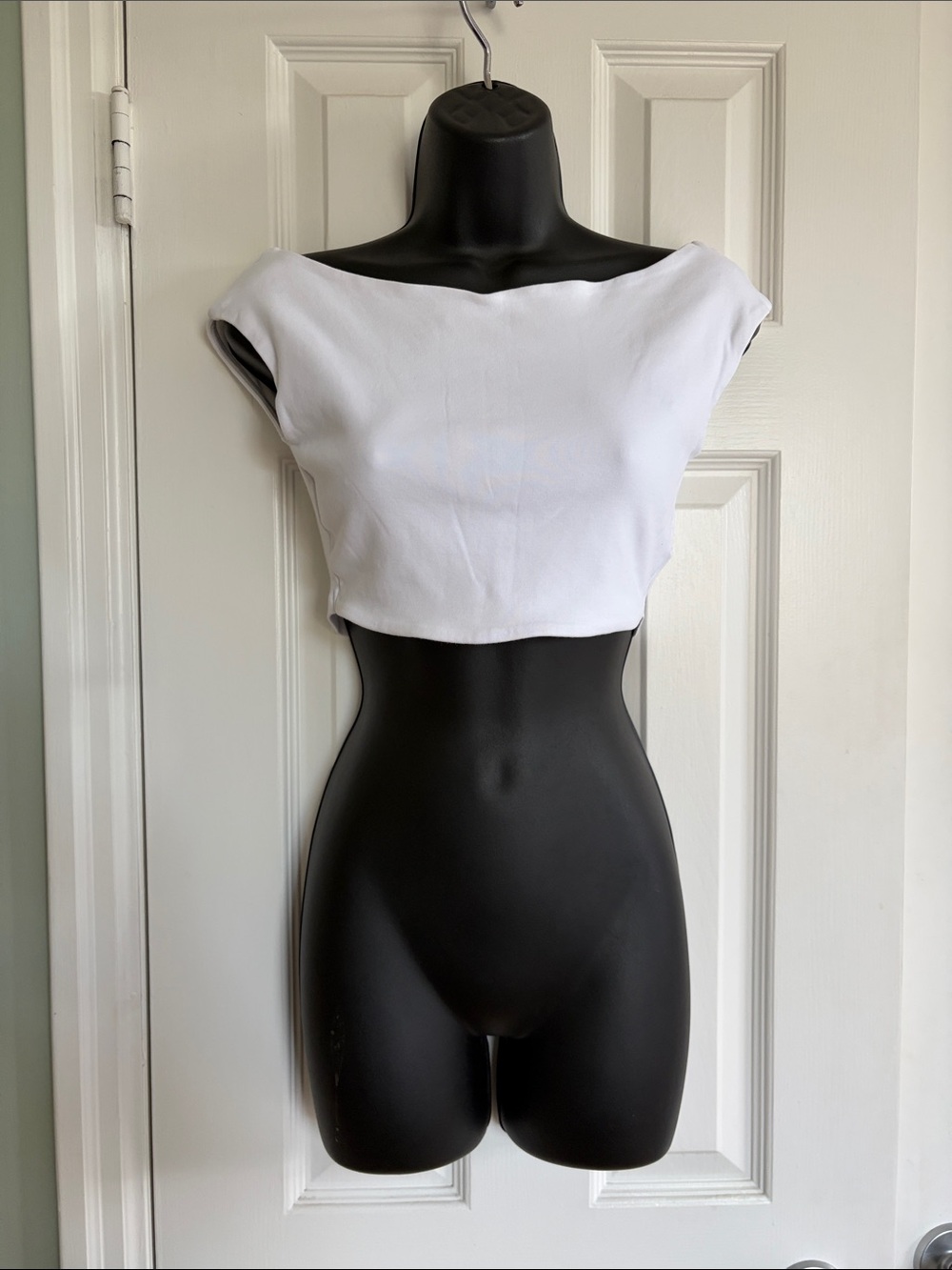 ZARA Cropped Boatneck Women's Top - White